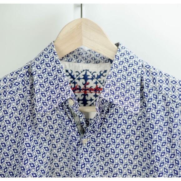 ROBERT GRAHAM LS SHIRT COTTON EMBROIDERY & CONTRASTING FLIP CUFFS M - Picture 3 of 9